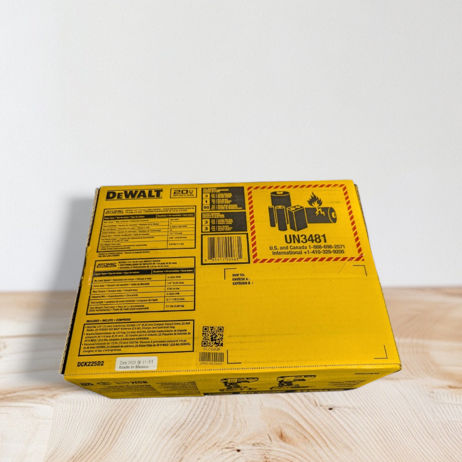 DEWALT (DCK225D2) ATOMIC 20-Volt MAX Lithium-Ion Cordless Combo Kit (2-Tool) with (2) 2.0Ah Batteries, Charger and Bag