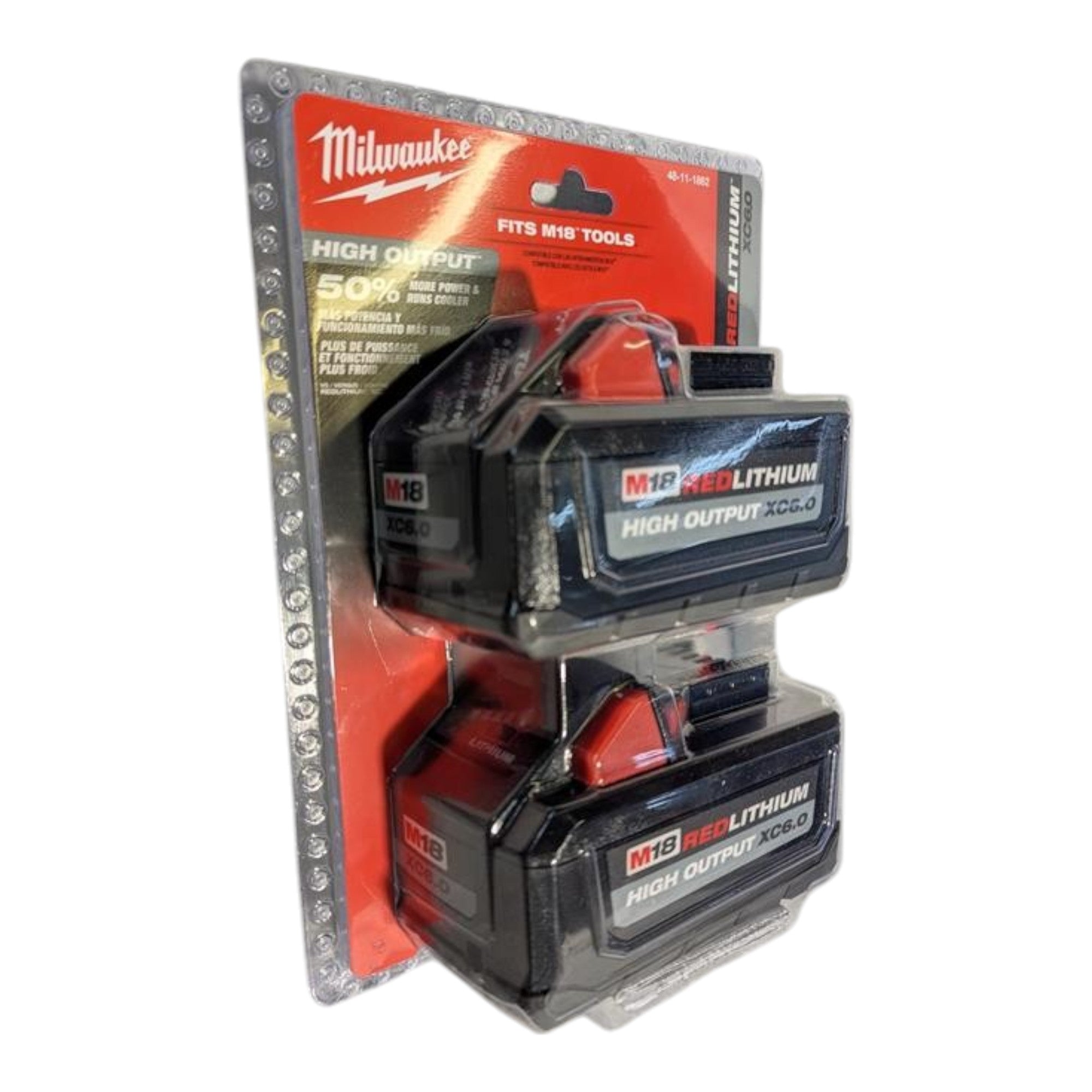 Milwaukee (48-11-1862) M18 18-Volt Lithium-Ion High Output 6.0Ah Battery Pack (2-Pack)