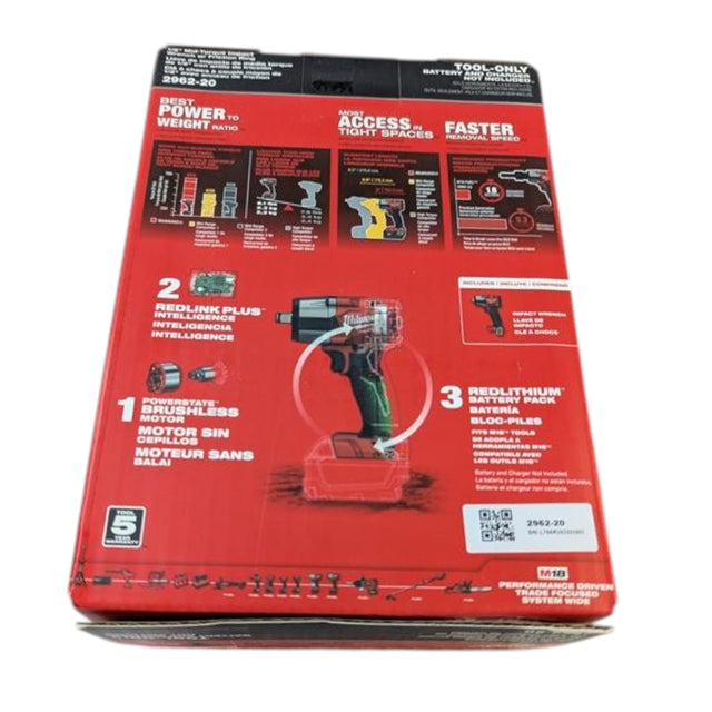 Milwaukee M18 FUEL Gen-2 18V Lithium-Ion Brushless Cordless Mid Torque 1/2 in. Impact Wrench w/Friction Ring (Tool-Only) 2962-20