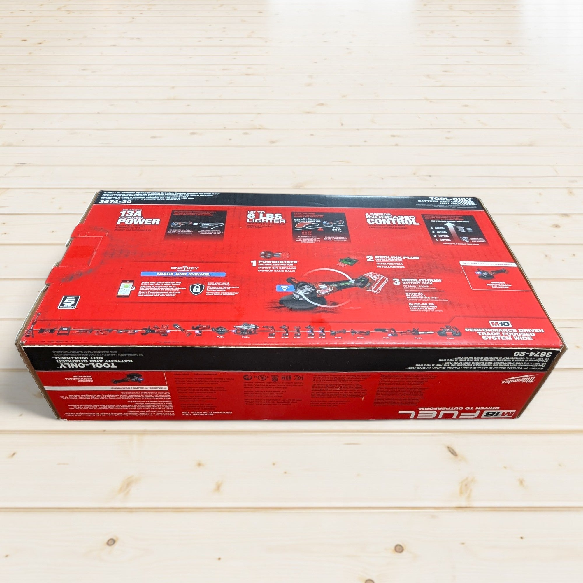 Milwaukee (3674-20) M18 FUEL 18-Volt Lithium-Ion Brushless Cordless 7 in. Braking Grinder with Variable Speed and Paddle Switch (Tool-Only)