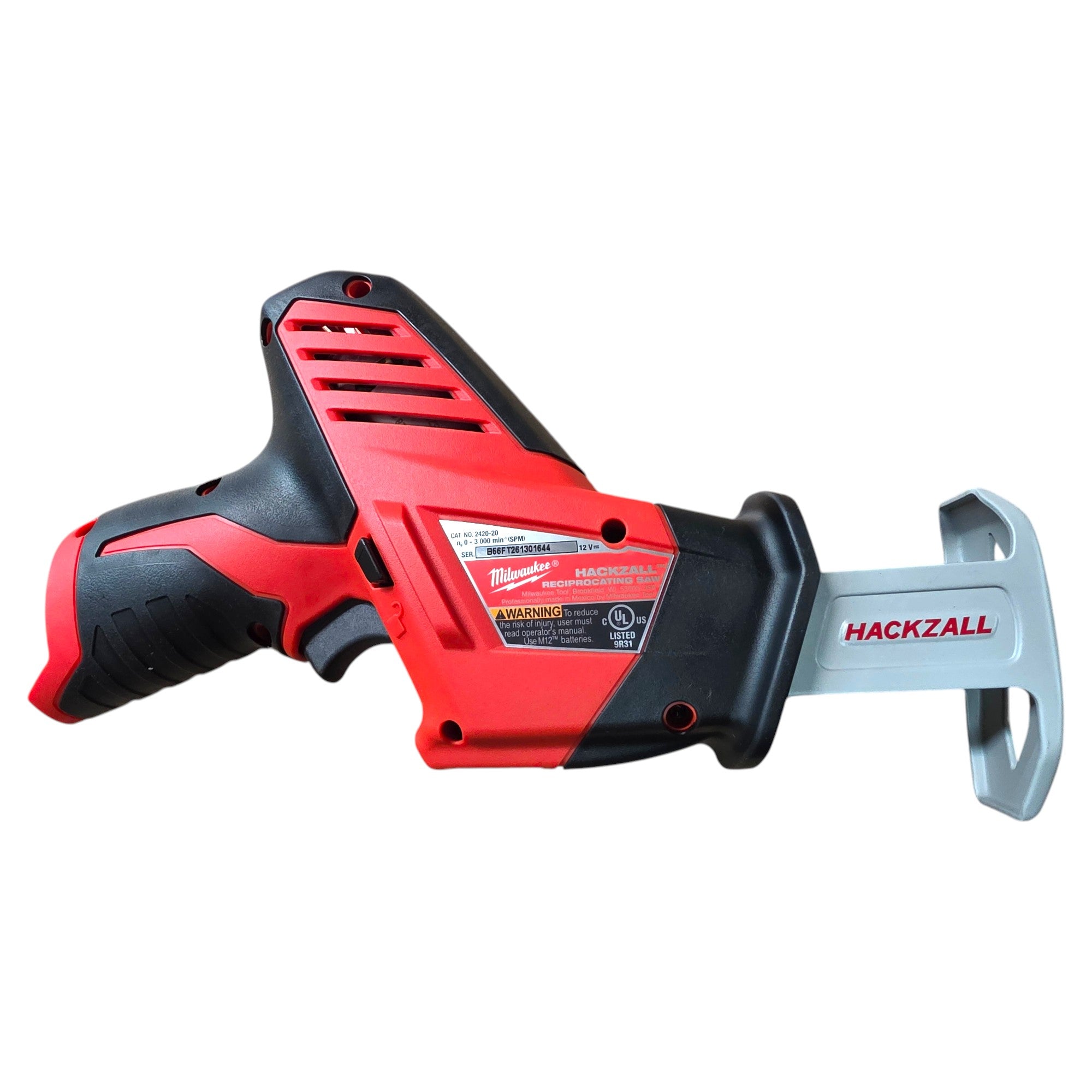 Milwaukee (2420-20) M12 12V Lithium-Ion HACKZALL Cordless Reciprocating Saw - genuine, brand new in secure, non-retail packaging