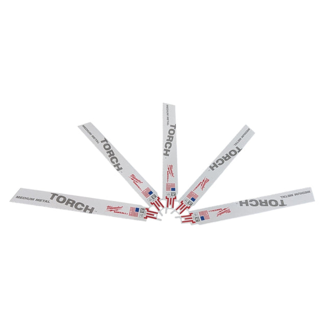 Milwaukee (48-00-5787) 9 in. 14 TPI TORCH Thick Metal Cutting SAWZALL Reciprocating Saw Blades (5-Pack)