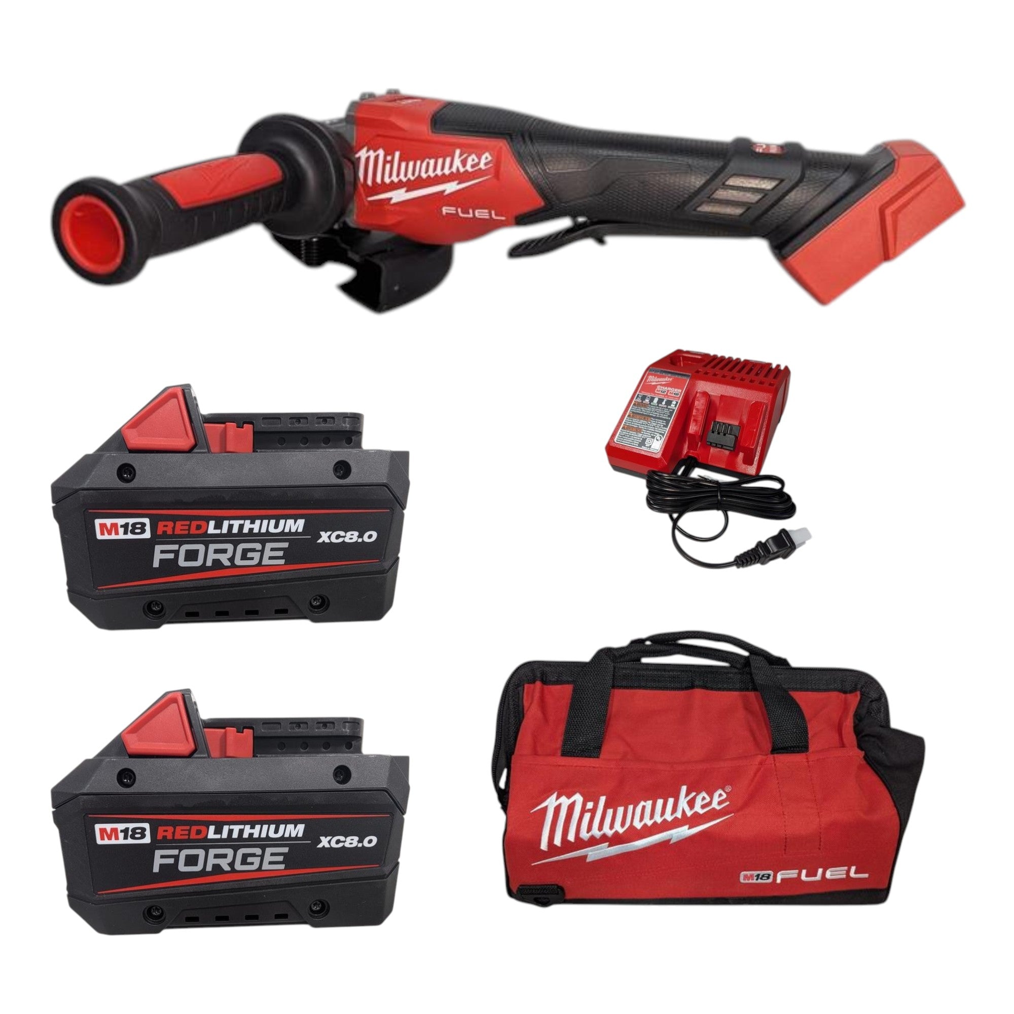 Milwaukee (3670-22) M18 FUEL 18-Volt Lithium-Ion Brushless Cordless 4-1/2 in./6 in. Braking Grinder w/Paddle Switch & Two XC 8.0 Ah Battery
