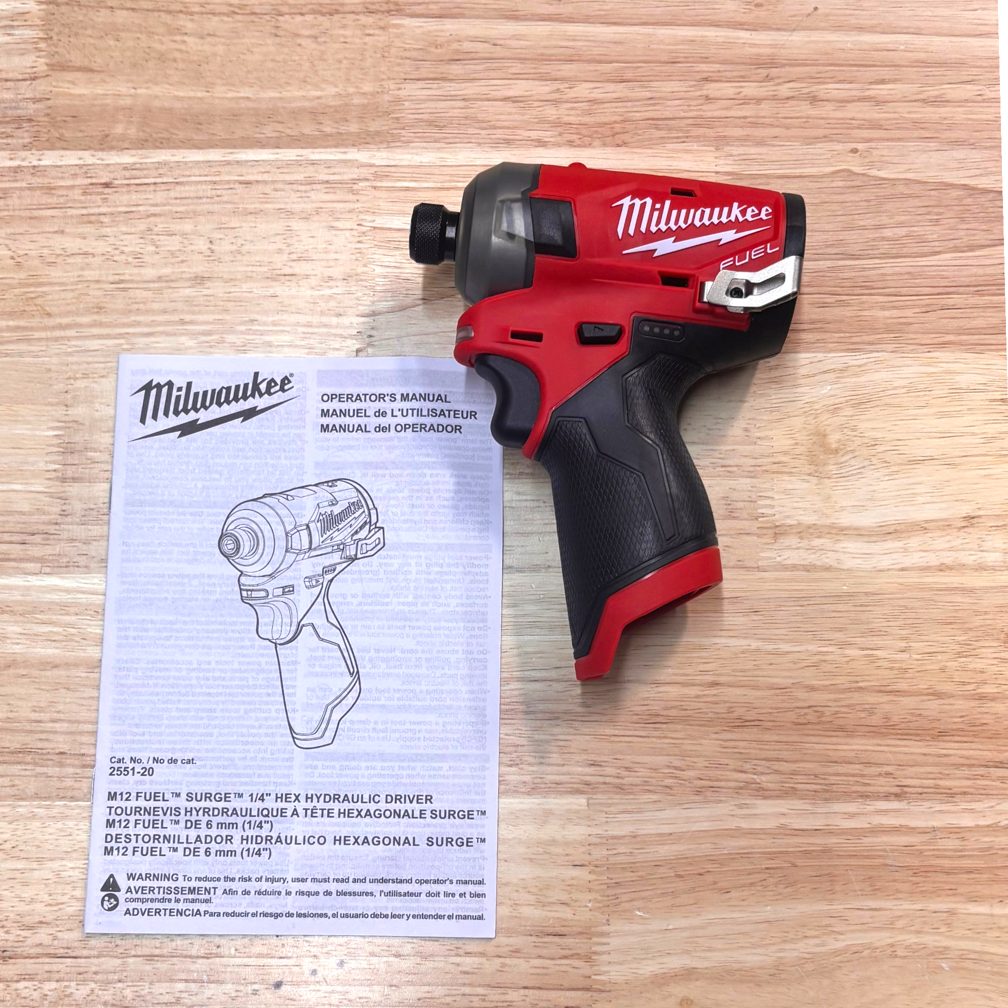 Milwaukee (2551-20) M12 FUEL SURGE 12V Lithium-Ion Brushless Cordless 1/4 in. Hex Impact Driver - genuine, brand new in secure, non-retail packaging