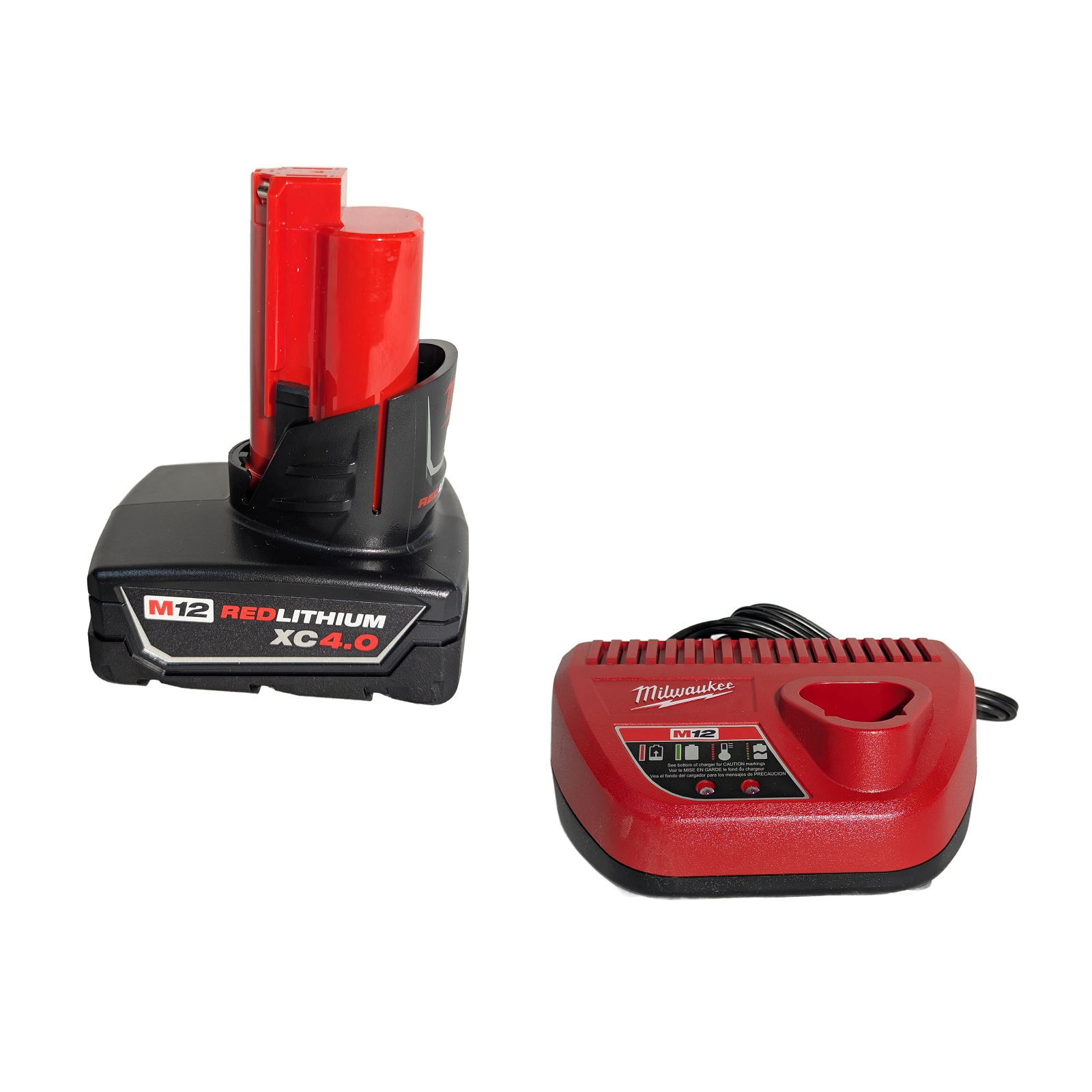Milwaukee (48-59-2440) M12 12-Volt Lithium-Ion XC Battery Pack 4.0 Ah and Charger Starter Kit