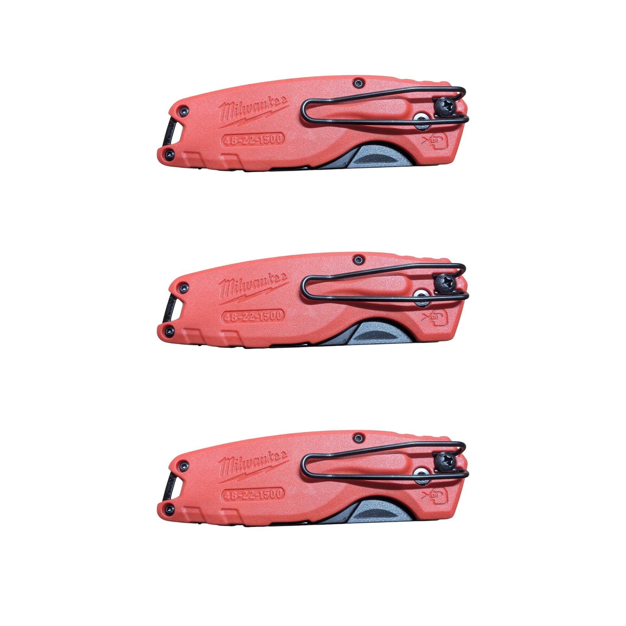 Milwaukee (48-22-1500PA) FASTBACK Compact Folding Utility Knife with General Purpose Blade (3-Pack)