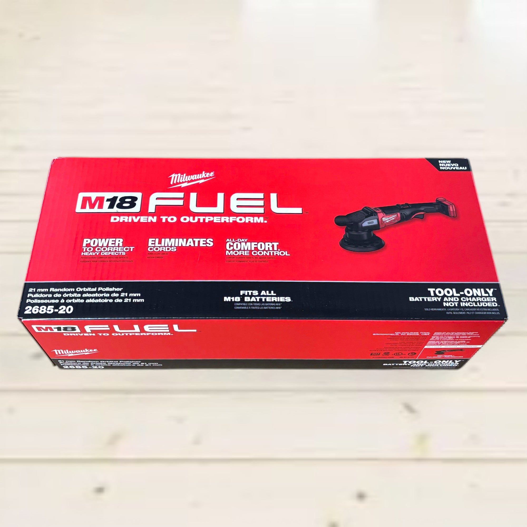 Milwaukee (2685-20) M18 FUEL18V Lithium-Ion Brushless Cordless 21MM DA Polisher (Tool-Only)