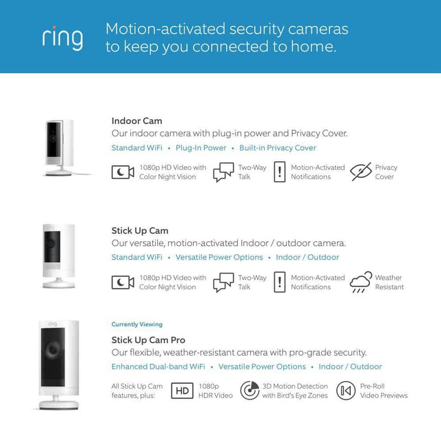 Ring Stick Up Cam Pro Battery - Indoor/Outdoor Smart Security Camera with 3D Motion Detection, HDR, Color Night Vision, Black B09CK8PB8M