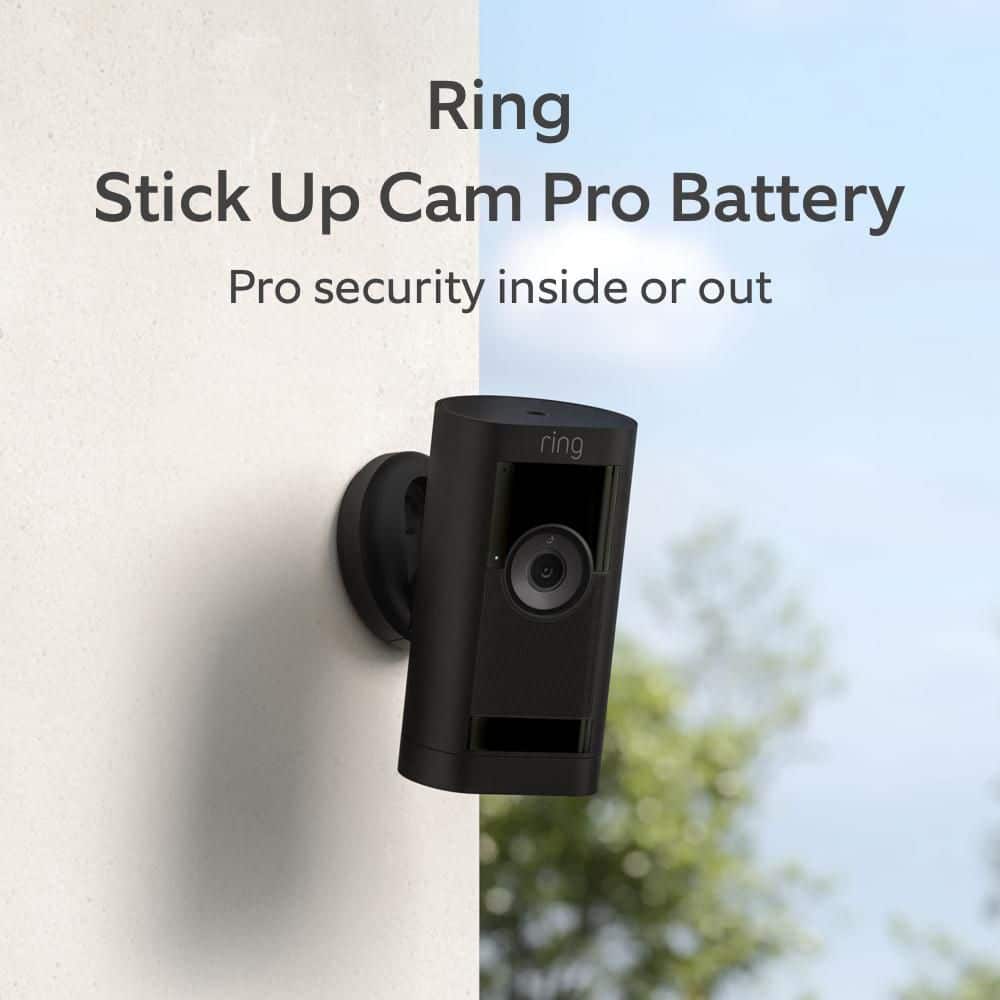 Ring Stick Up Cam Pro Battery - Indoor/Outdoor Smart Security Camera with 3D Motion Detection, HDR, Color Night Vision, Black B09CK8PB8M