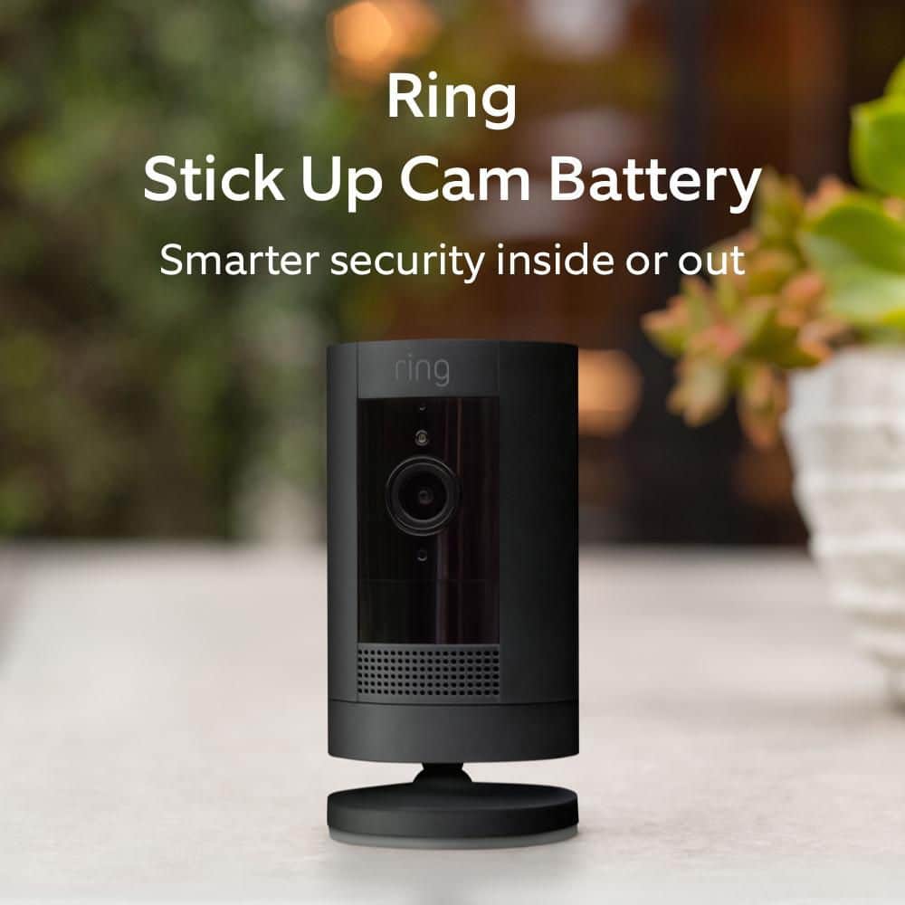 Ring Stick Up Cam Battery - Indoor/Outdoor Smart Security Camera with Two-Way Talk, Color Night Vision, Live View, Black B0C5QSN9YB
