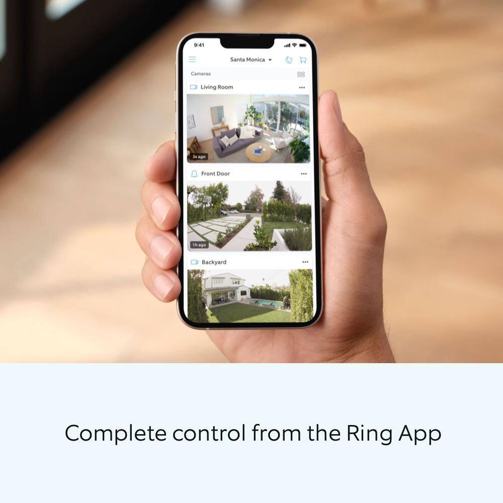 Ring (B0C5QTSF5J)  Stick Up Cam Plug-In - Indoor/Outdoor Smart Security Camera with Two-Way Talk, Color Night Vision, Live View, Black