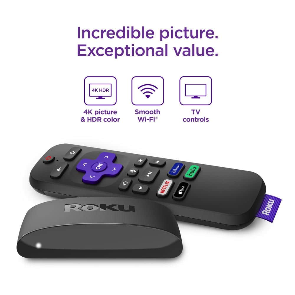 Roku Express 4K+:Streaming Device HD/4K/HDR, Fast Wi-Fi, Voice Remote with TV controls, and Premium HDMI Cable 3941R2