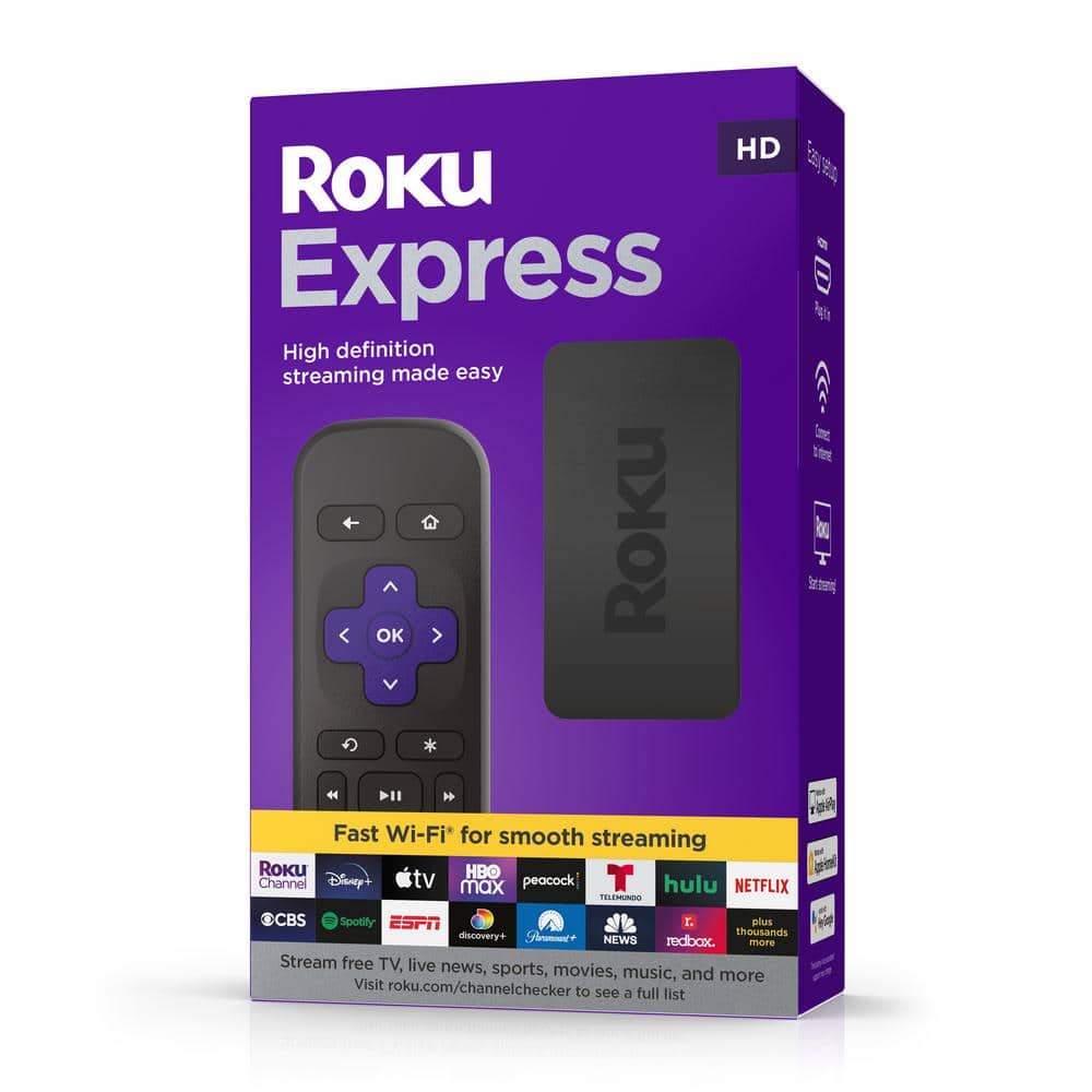 Roku (3960R) Express (New, 2022) HD Streaming Device with Simple Remote