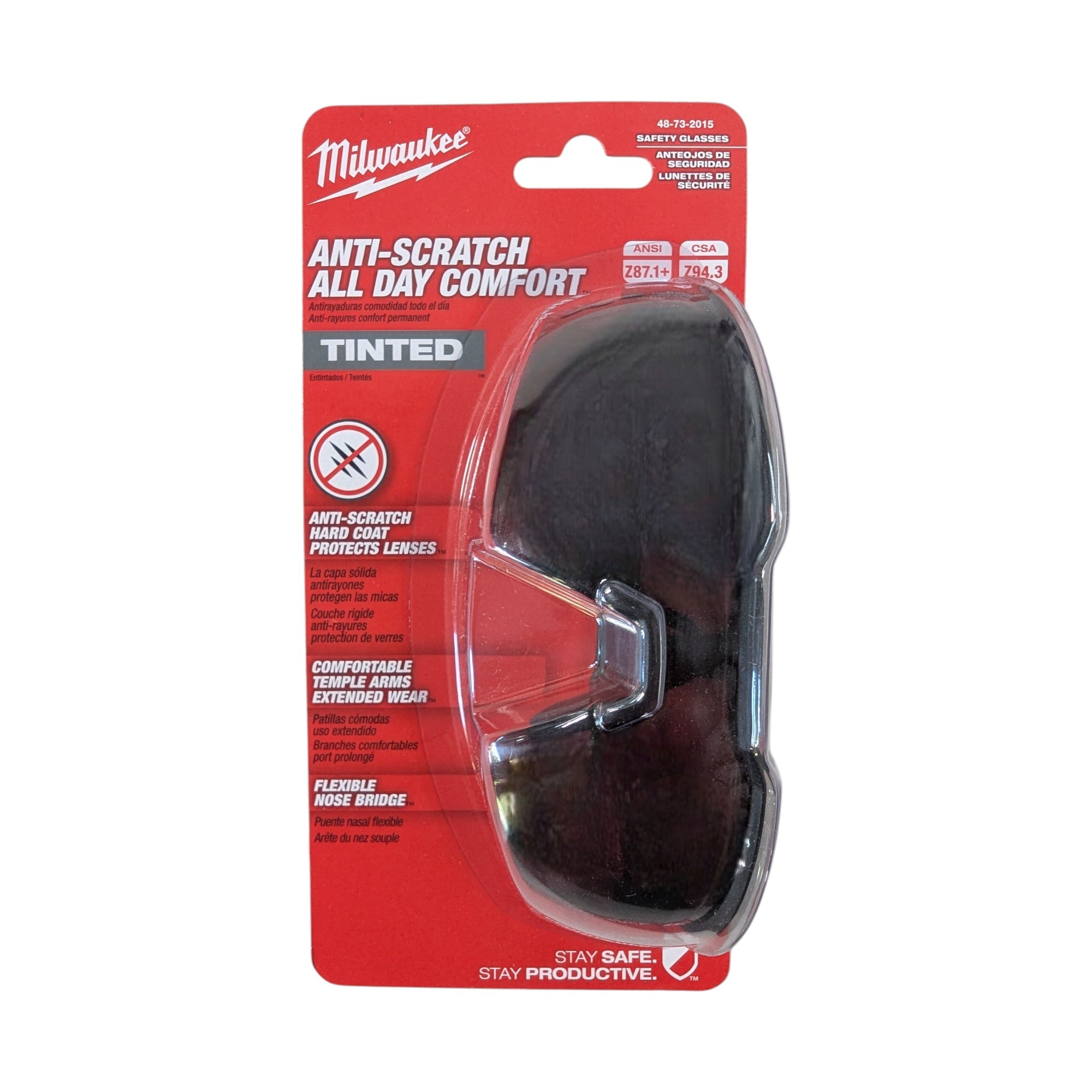 Milwaukee (48-73-2015) Tinted Safety Glasses Anti-Scratch Lenses