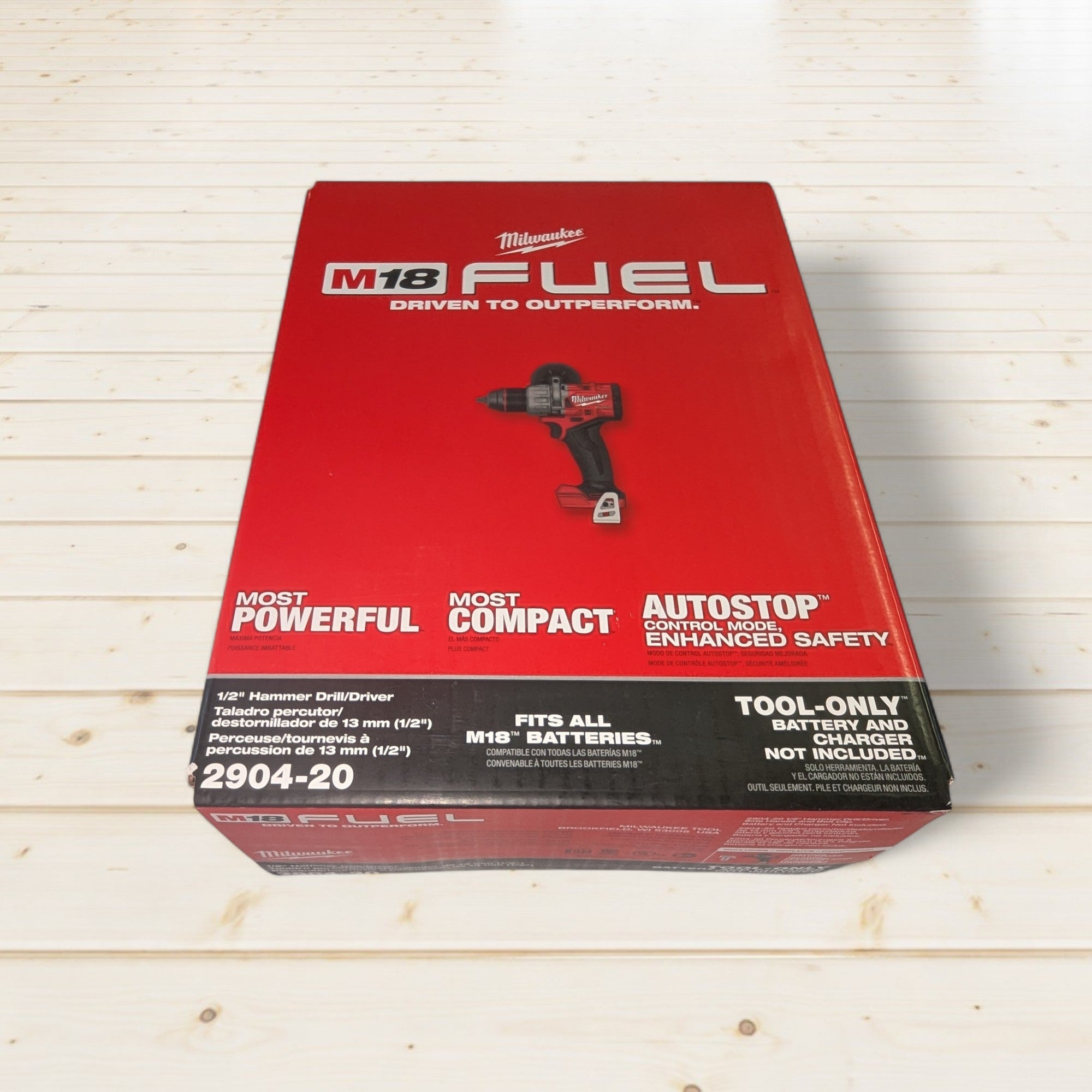 Milwaukee (2904-20) M18 FUEL 18V Lithium-Ion Brushless Cordless 1/2 in. Hammer Drill/Driver (Tool-Only)