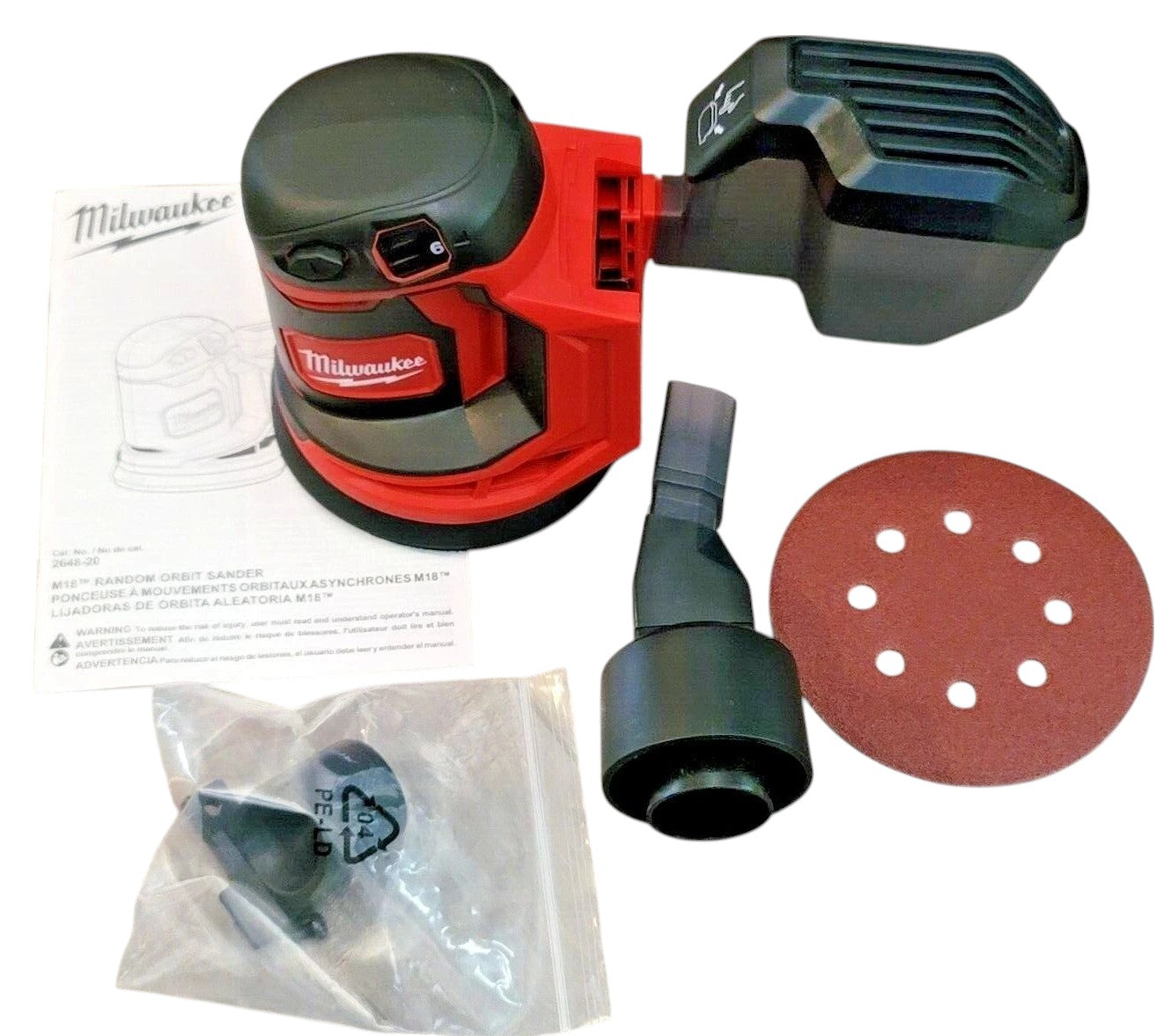 Milwaukee (2648-20) M18 18V Lithium-Ion Cordless 5 in. Random Orbit Sander (Tool-Only)