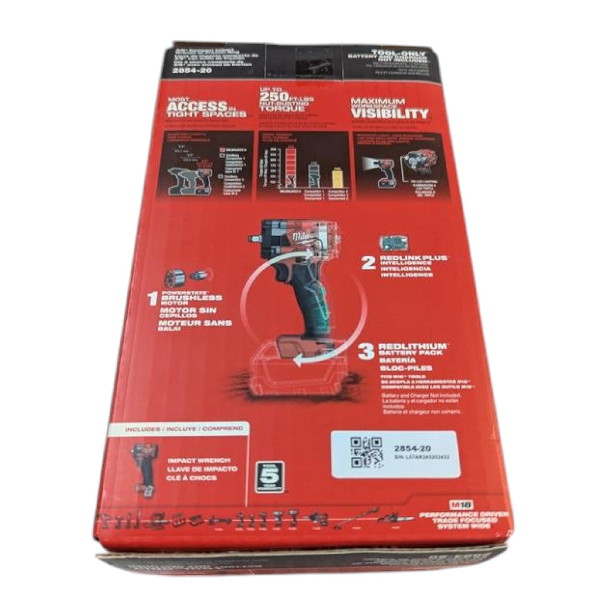 Milwaukee (2854-20) M18 FUEL GEN-3 18V Lithium-Ion Brushless Cordless 3/8 in. Compact Impact Wrench with Friction Ring (Tool-Only)