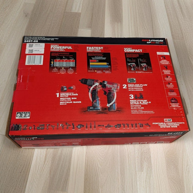 Milwaukee M12 FUEL 12-Volt Lithium-Ion Brushless Cordless Hammer Drill and Impact Driver Combo Kit w/2 Batteries and Bag (2-Tool) 3497-22