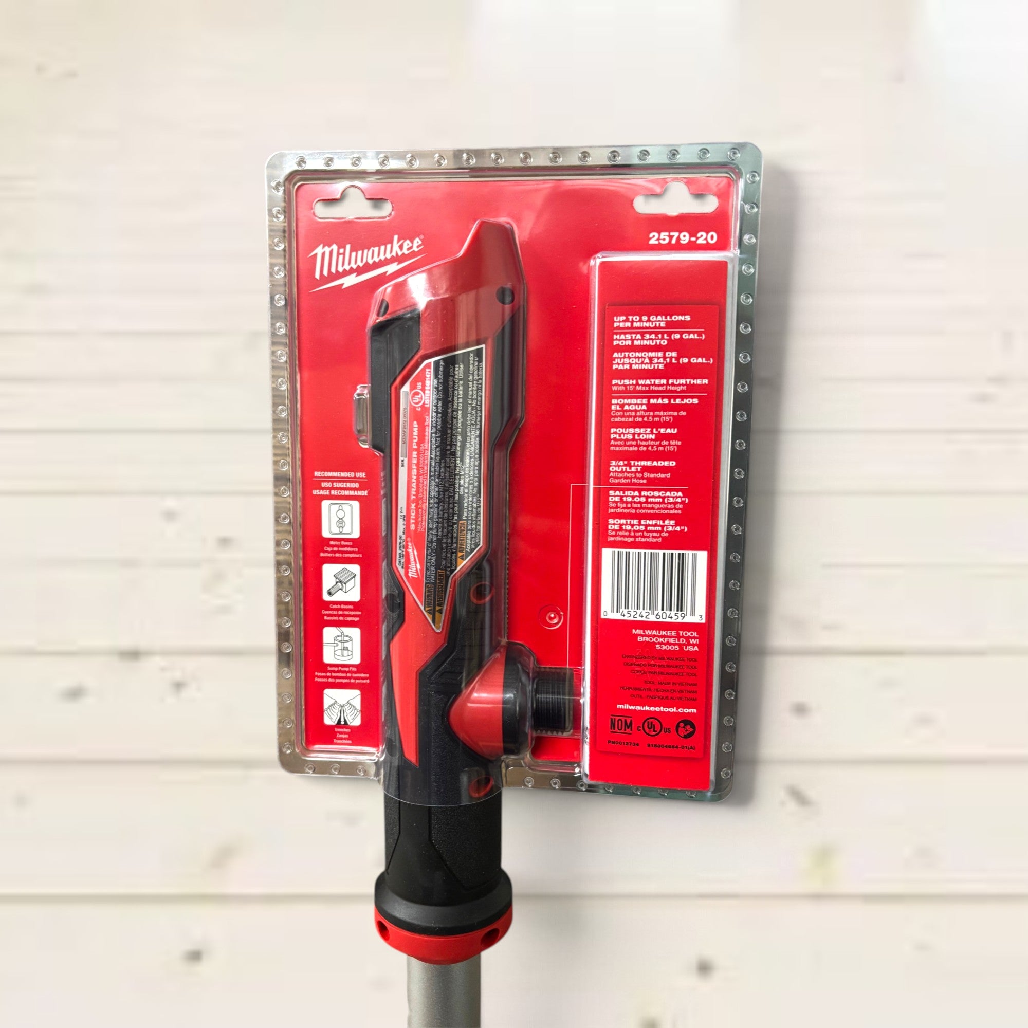 Milwaukee (2579-20) M12 12-Volt Lithium-Ion Cordless 9 GPM 0 hp. Submersible Stick Water Transfer Pump (Tool Only)
