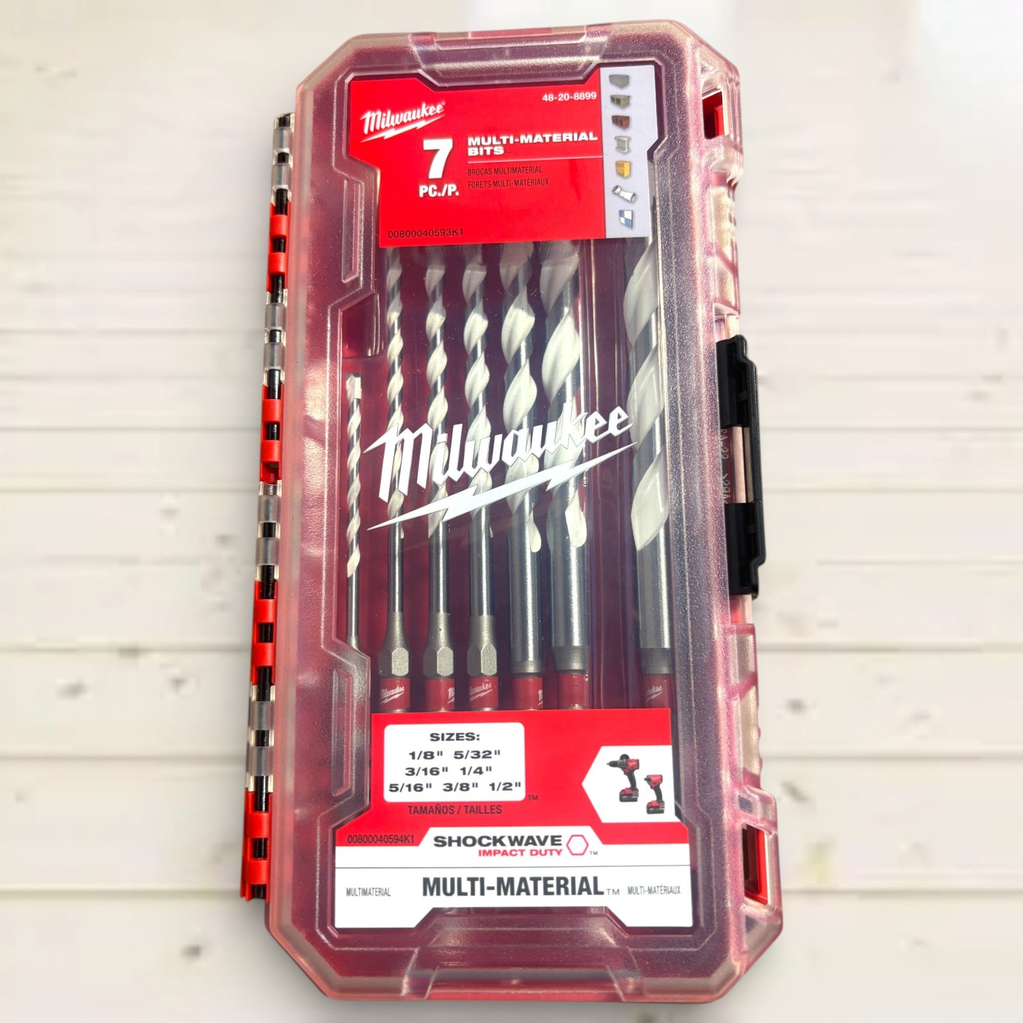 Milwaukee (48-20-8899)  SHOCKWAVE Carbide Multi-Material Drill Percussion Bit Set (7-Piece)