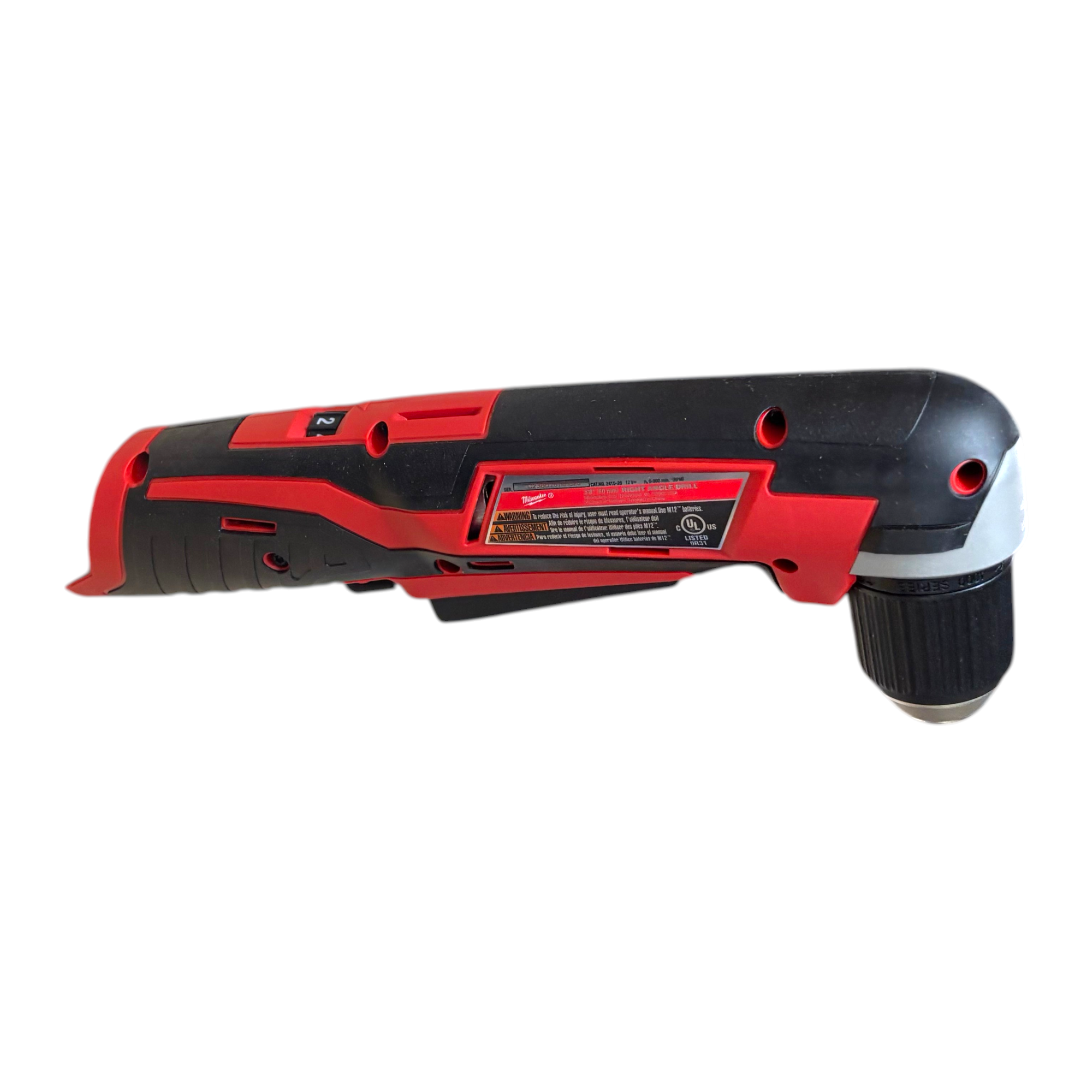 Milwaukee (2415-20) M12 12V Lithium-Ion Cordless 3/8 in. Right Angle Drill (Tool-Only)