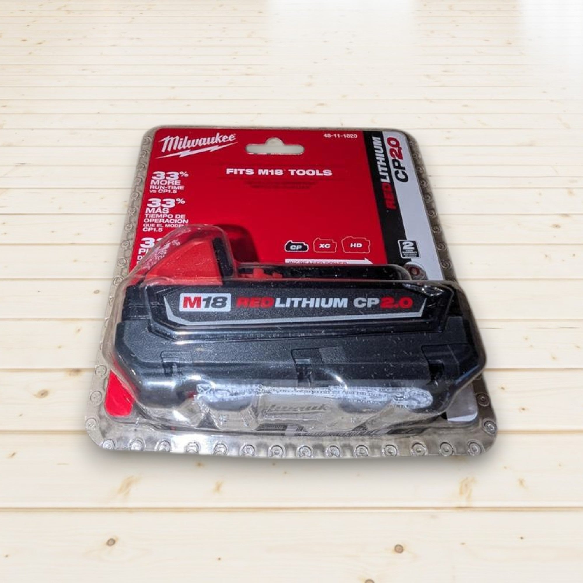 Milwaukee (48-11-1820)  M18 18-Volt 2.0 Ah Lithium-Ion Compact Battery