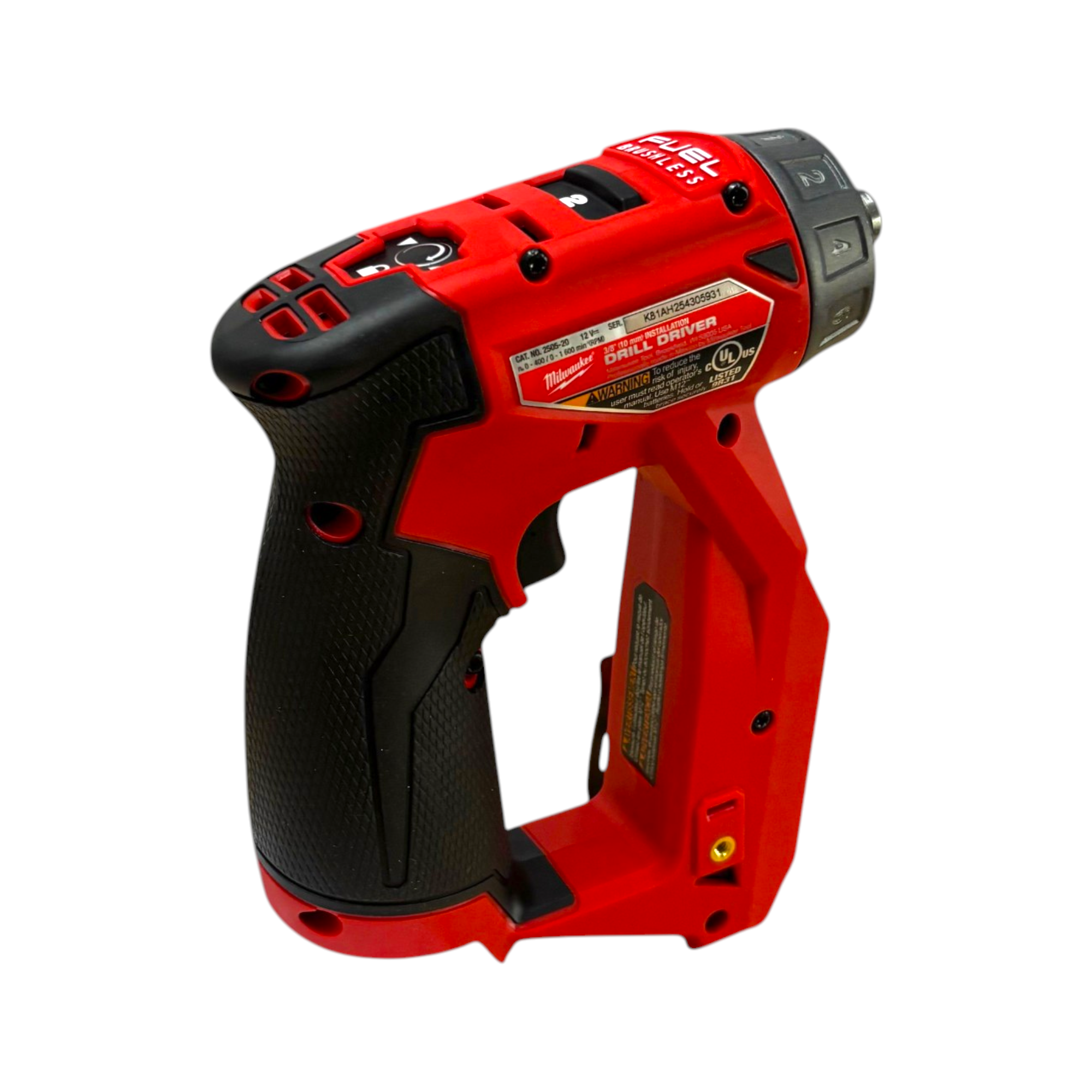Milwaukee (2505-20) M12 FUEL 12V Lithium-Ion Brushless Cordless 4-in-1 Installation 3/8 in. Drill Driver with 4 Tool Head - genuine, brand new in secure, non-retail packaging