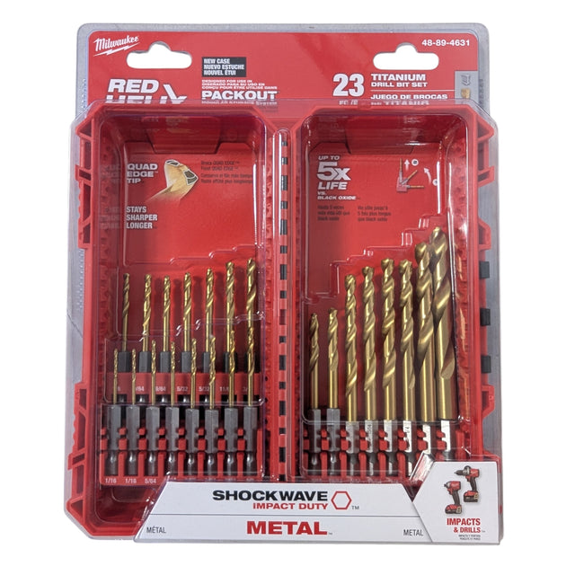 Milwaukee (48-89-4631) SHOCKWAVE IMPACT DUTY Titanium Twist Drill Bit Set (23-Piece)