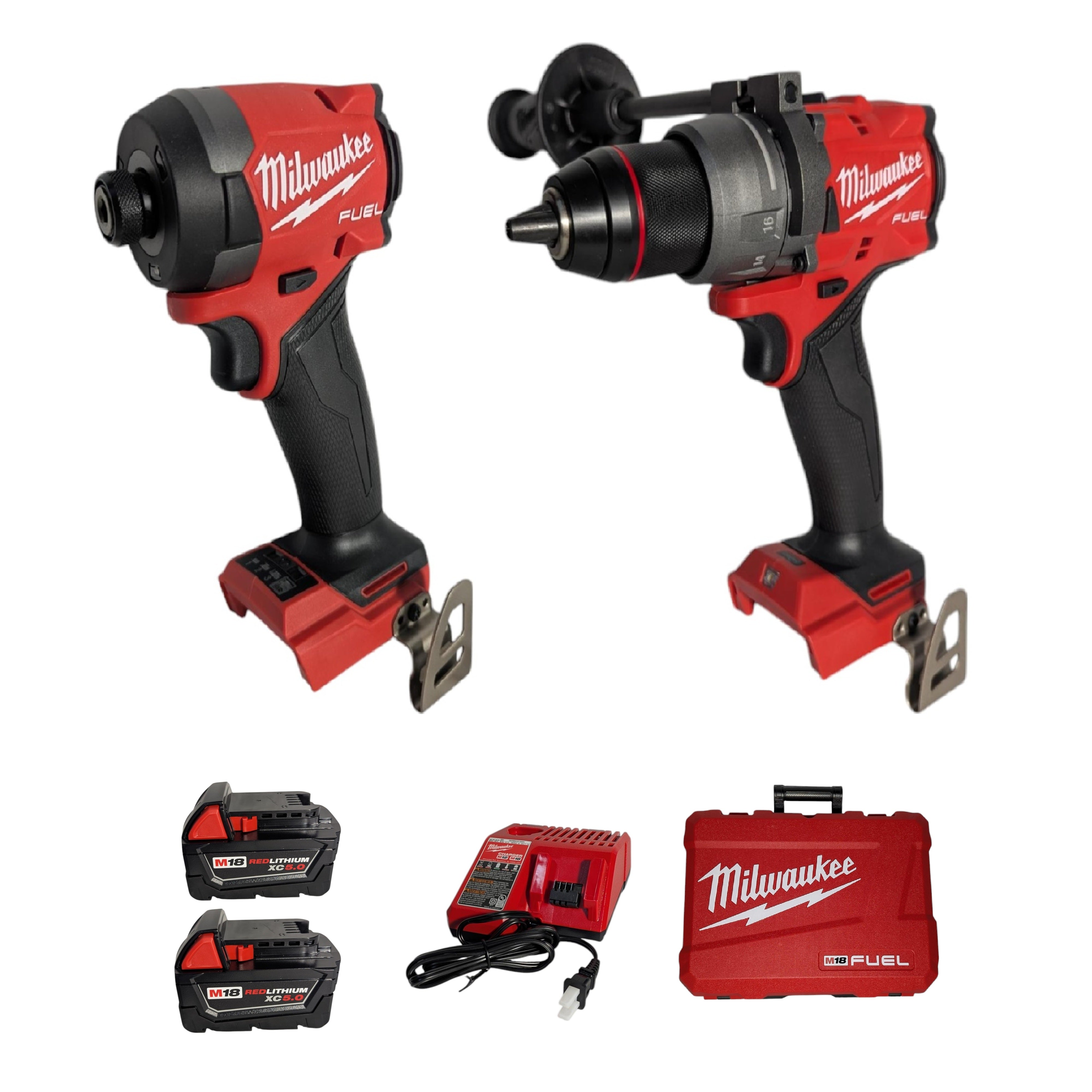 Milwaukee (3697-22)  M18 FUEL 18V Lithium-Ion Brushless Cordless Hammer Drill and Impact Driver Combo Kit (2-Tool) with 2 Batteries