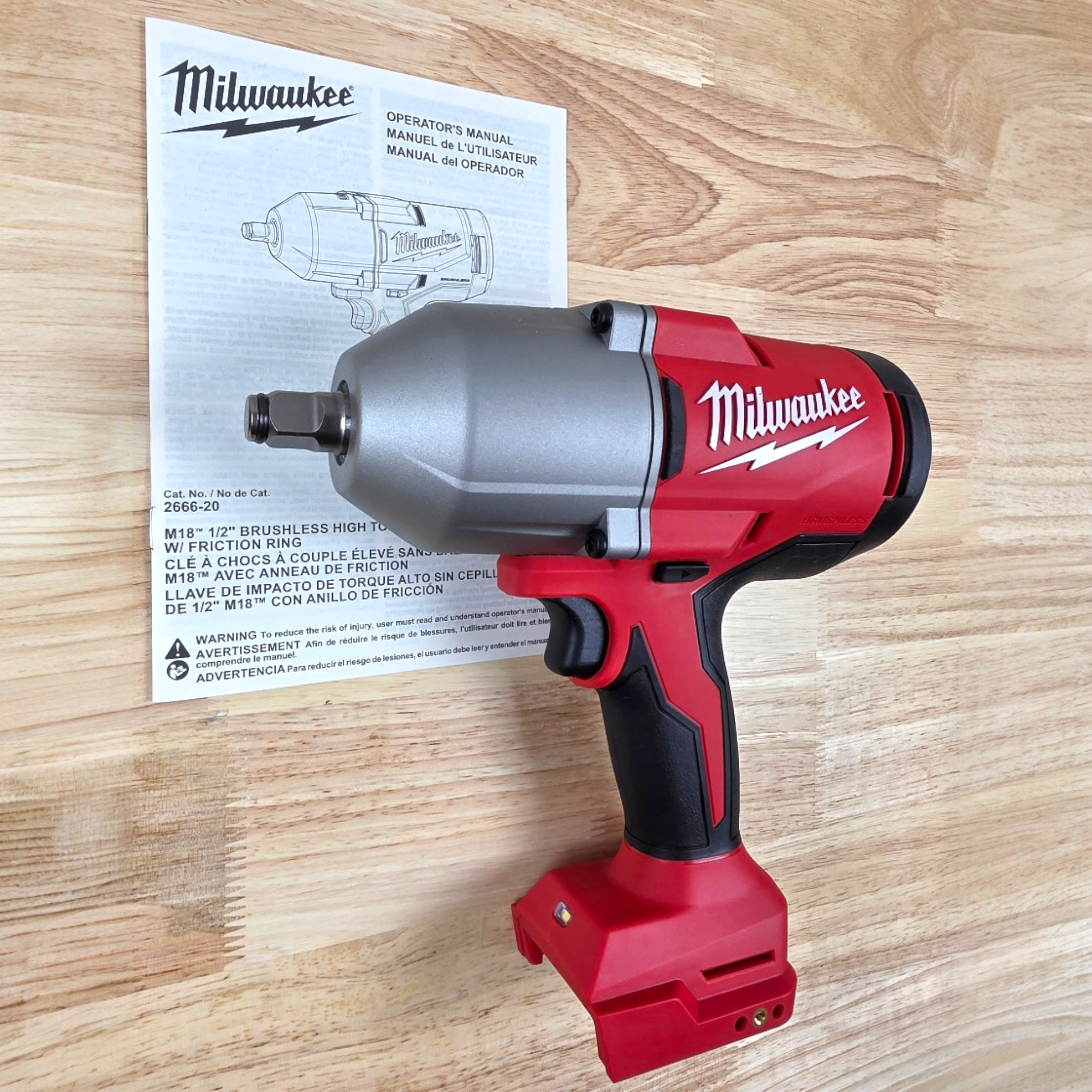 Milwaukee (2666-20) M18 18-Volt Lithium-Ion Brushless 1/2 in. High Torque Impact Wrench with Friction Ring - genuine, brand new in secure, non-retail packaging