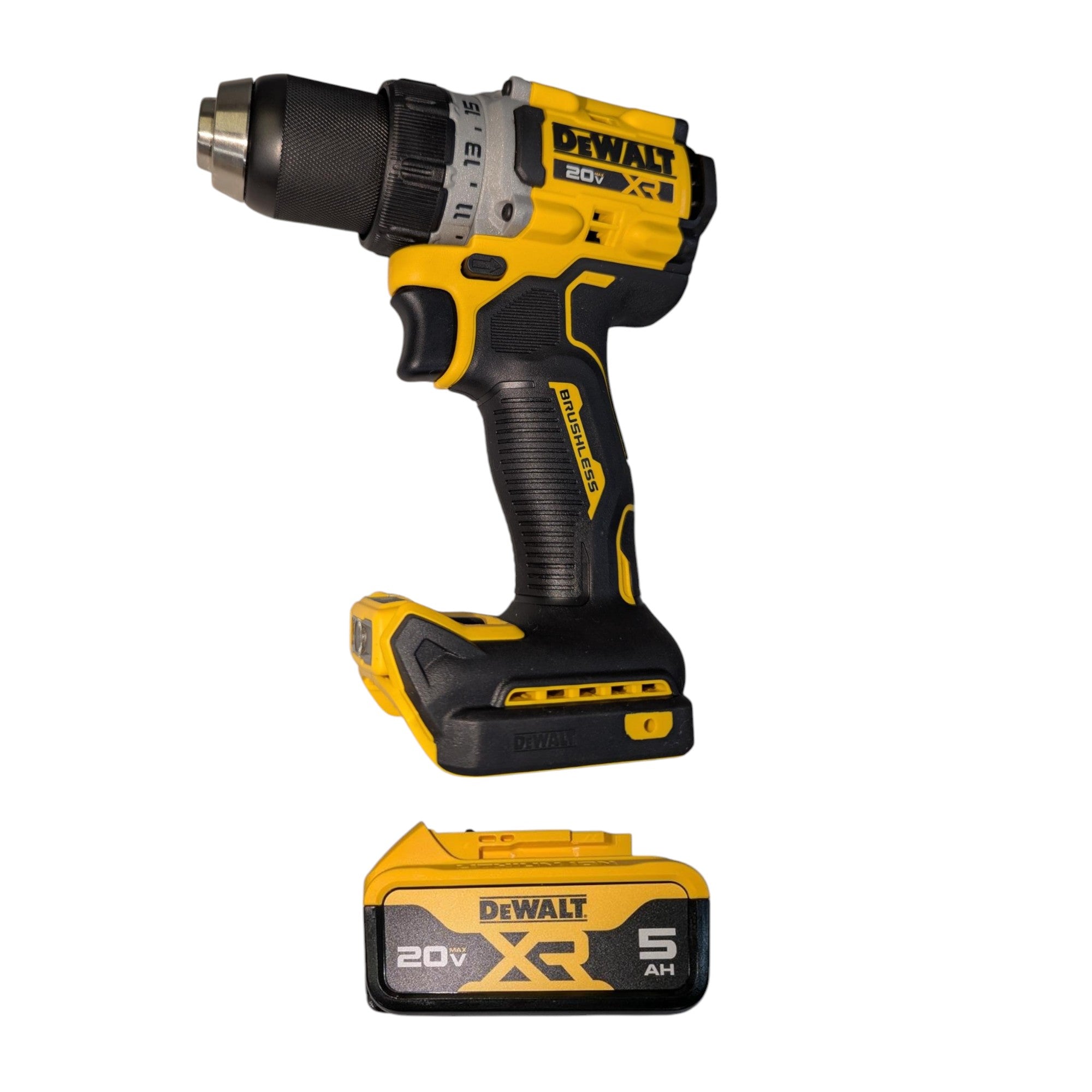 DEWALT (DCD800P1) 20V MAX XR Lithium-Ion Cordless Compact 1/2 in. Drill/Driver Kit, 20V MAX 5.0Ah Battery, and Charger