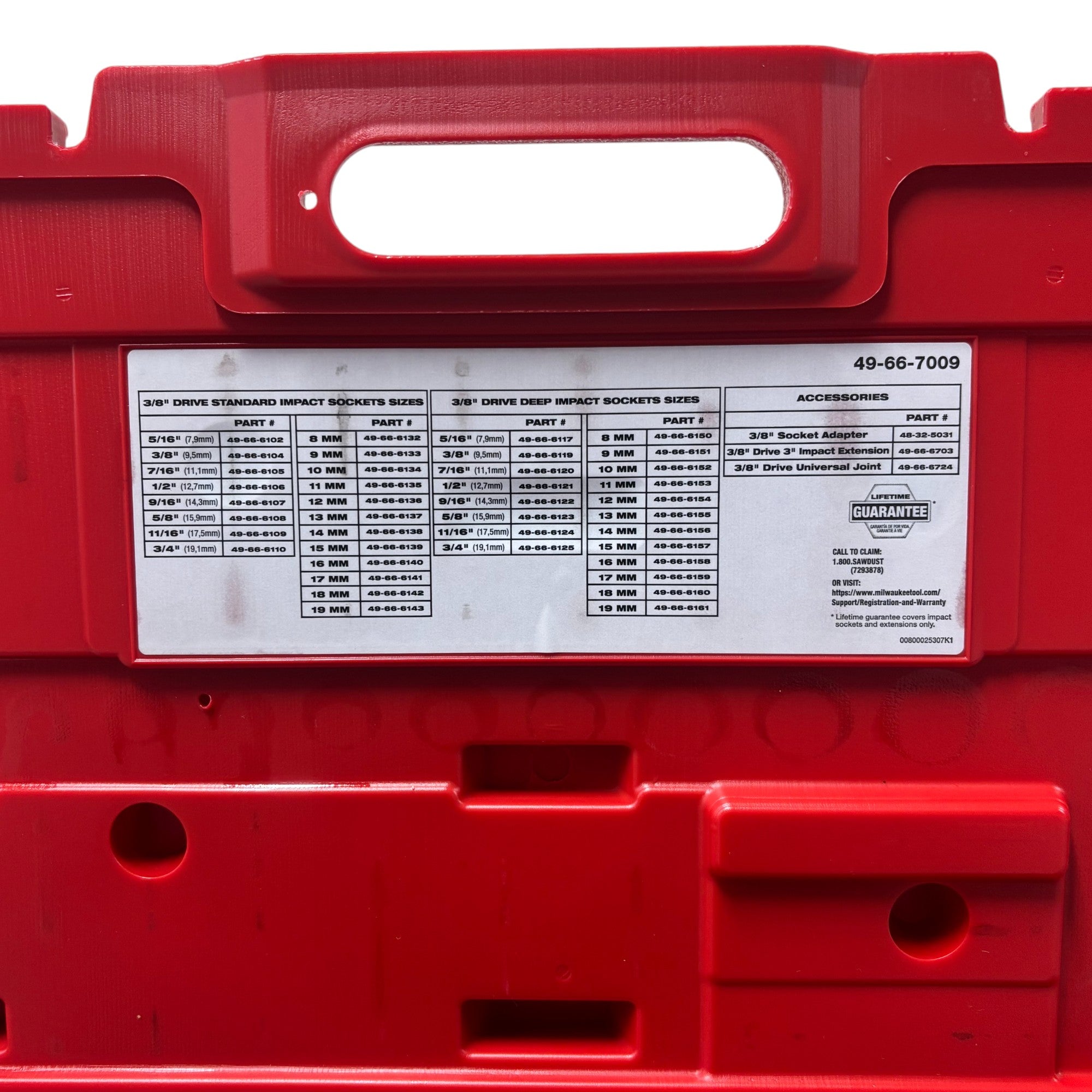 Milwaukee (49-66-7009)  SHOCKWAVE 3/8 in. Drive SAE and Metric 6 Point Impact Socket Set (43-Piece)
