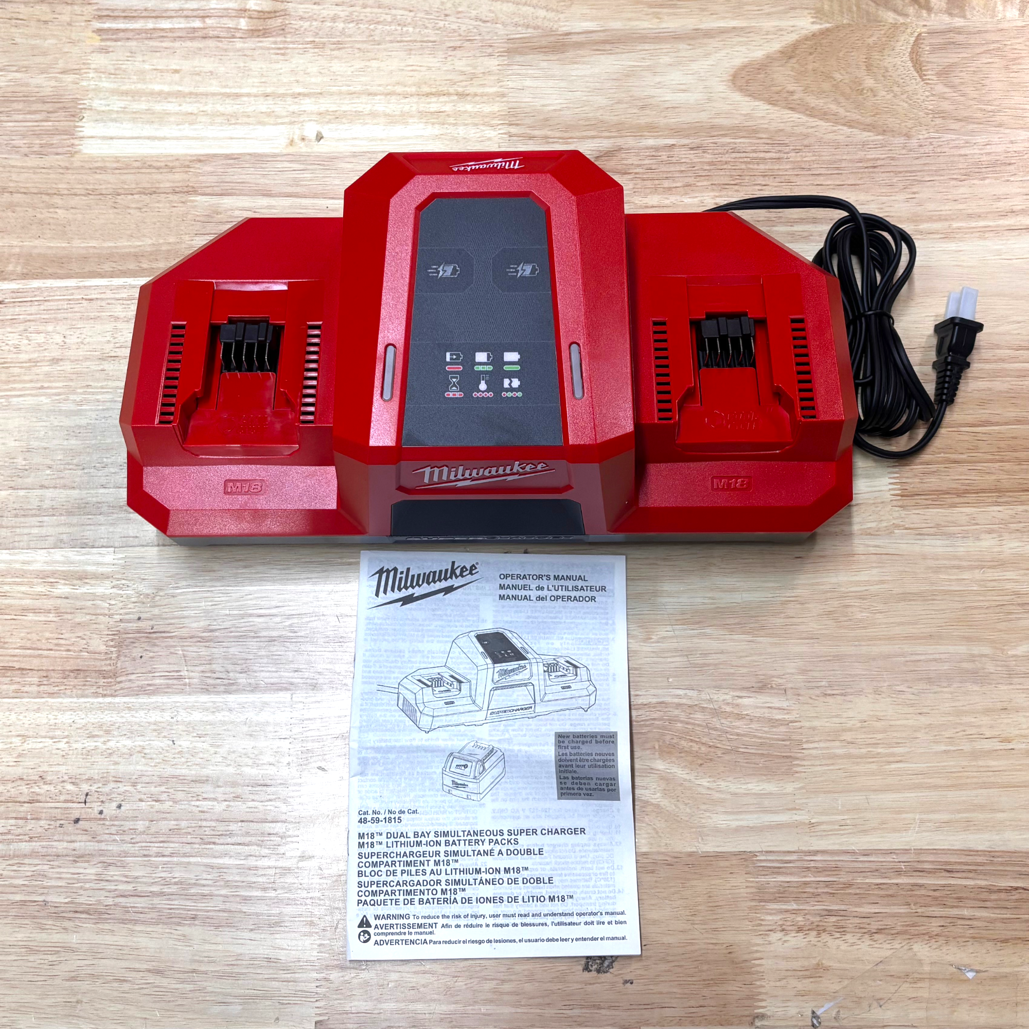Milwaukee (48-59-1815) M18 18V Dual Bay Simultaneous Super Charger - genuine, brand new in secure, non-retail packaging