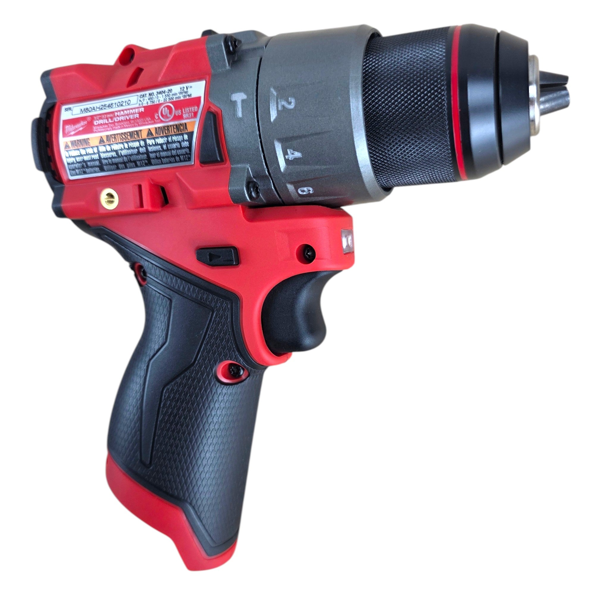 Milwaukee (3404-20) M12 FUEL 12V Lithium-Ion Brushless Cordless 1/2 in. Hammer Drill - genuine, brand new in secure, non-retail packaging