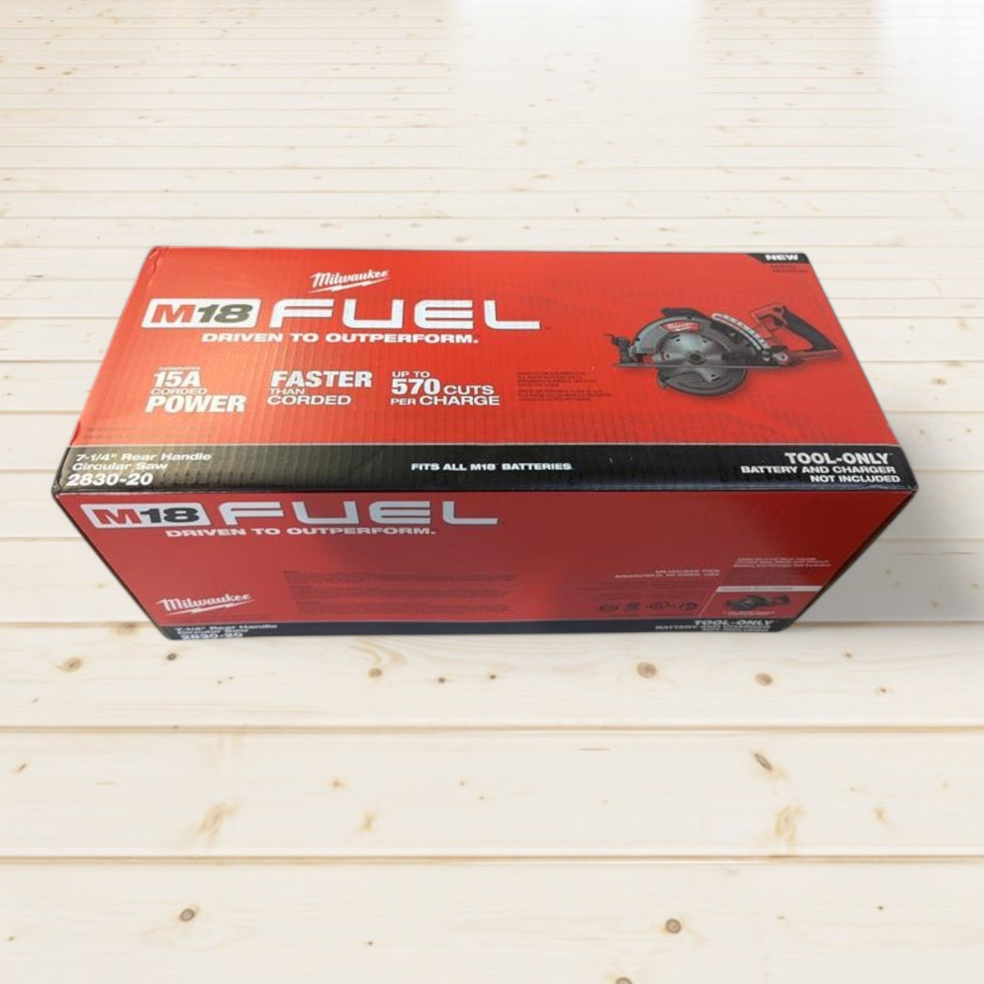 Milwaukee (2830-20) M18 FUEL 18V Lithium-Ion Cordless 7-1/4 in. Rear Handle Circular Saw (Tool-Only)