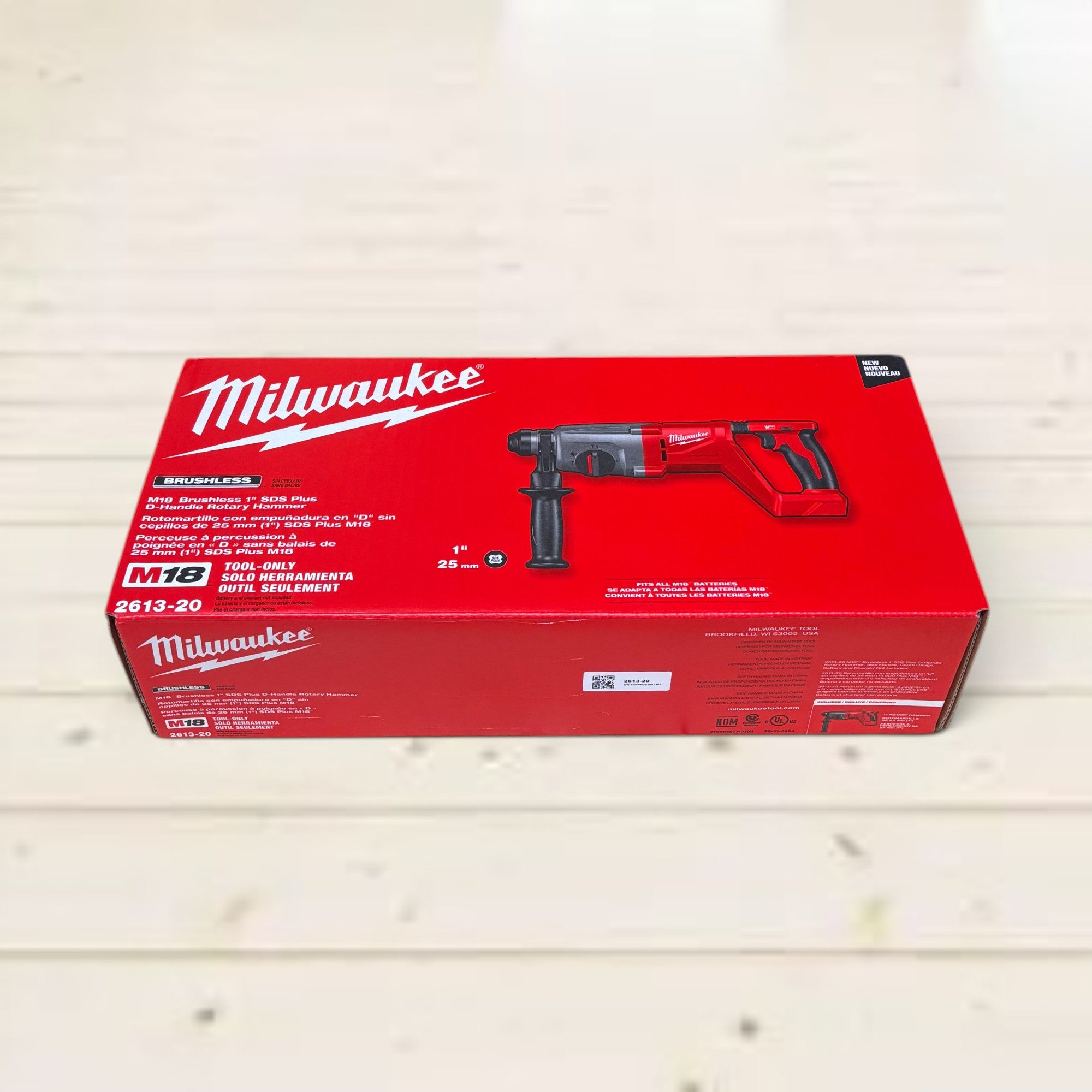 Milwaukee (2613-20) M18 18V Lithium-Ion Brushless Cordless 1 in. SDS-Plus D-Handle Rotary Hammer (Tool-Only)