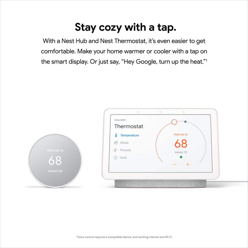 Google (GA01334-US) Nest Thermostat - Smart Programmable Wi-Fi Thermostat - Snow