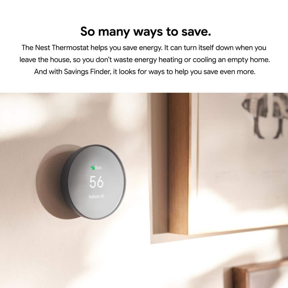 Google (GA01334-US) Nest Thermostat - Smart Programmable Wi-Fi Thermostat - Snow