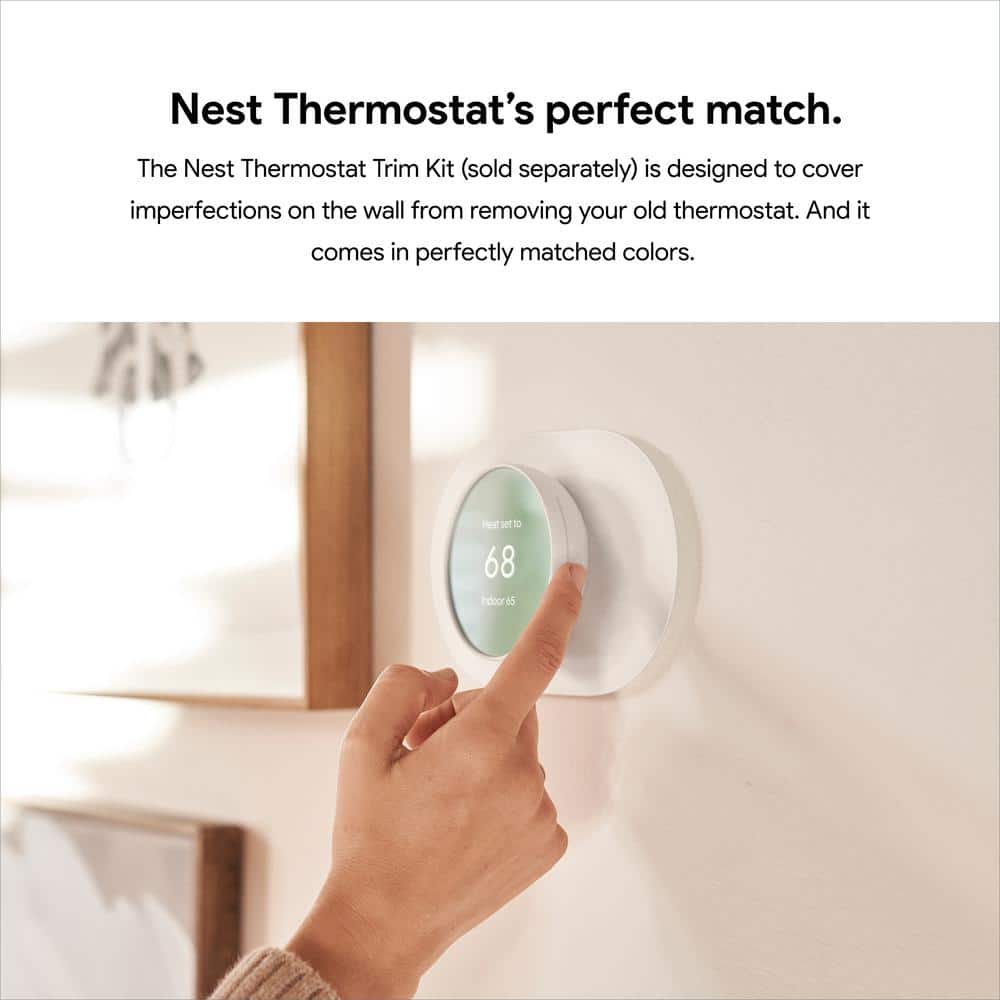 Google (GA01334-US) Nest Thermostat - Smart Programmable Wi-Fi Thermostat - Snow