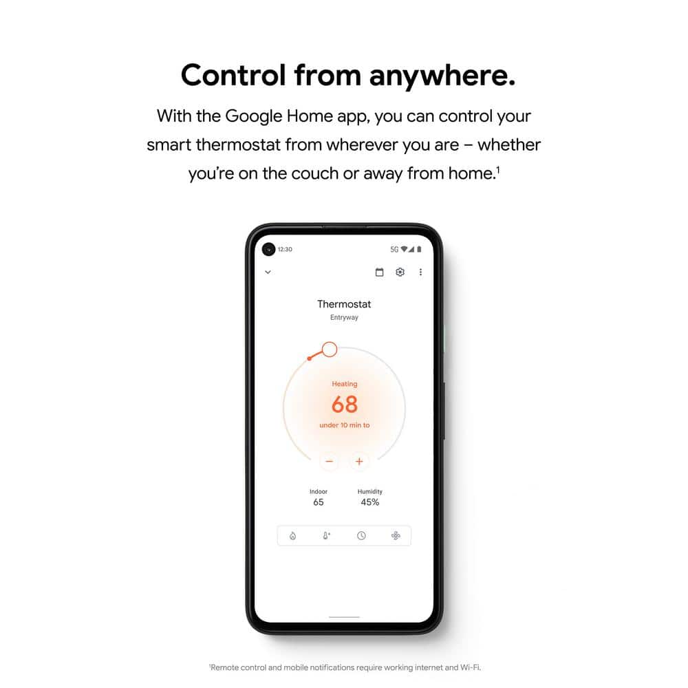 Google (GA01334-US) Nest Thermostat - Smart Programmable Wi-Fi Thermostat - Snow