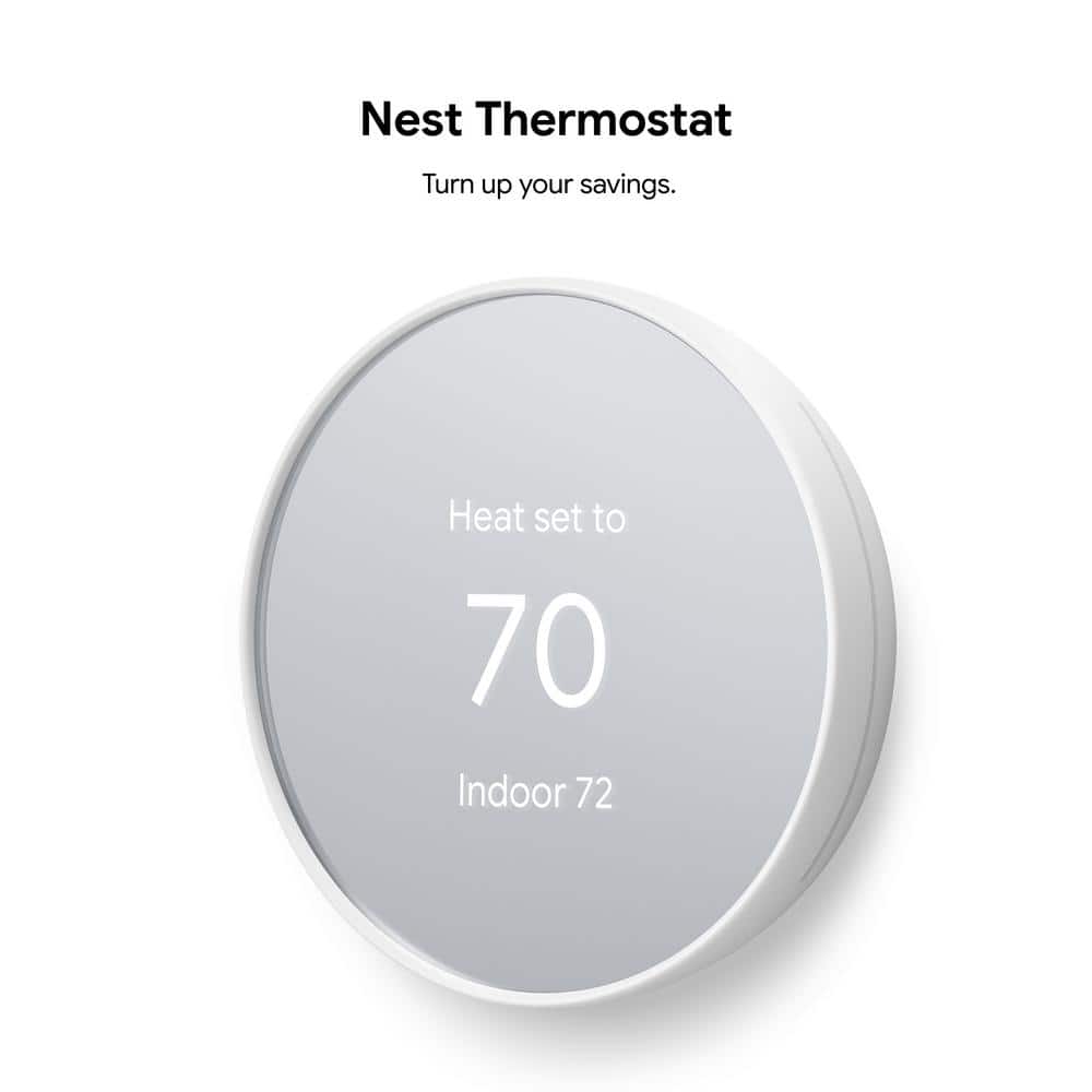 Google (GA01334-US) Nest Thermostat - Smart Programmable Wi-Fi Thermostat - Snow