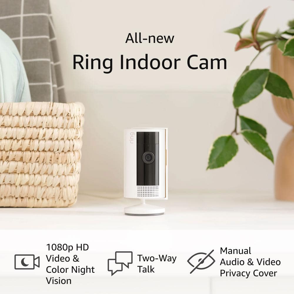 Ring (B0B6GLQJMV) Indoor Cam (2nd Gen) - Plug-In Smart Security Wifi Video Camera, with Included Privacy Cover, Night Vision, White