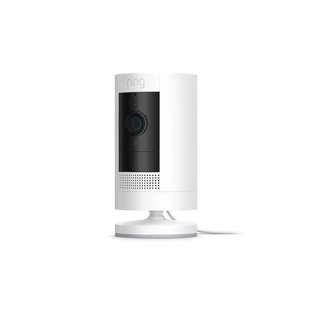 Ring Stick Up Cam Plug-In - Indoor/Outdoor Smart Security Camera with Two-Way Talk, Color Night Vision, Live View, White B0C5QRYBJB